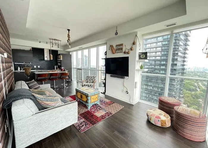 Cozy 2 Bedroom Boho Apartment North York Skyscraper